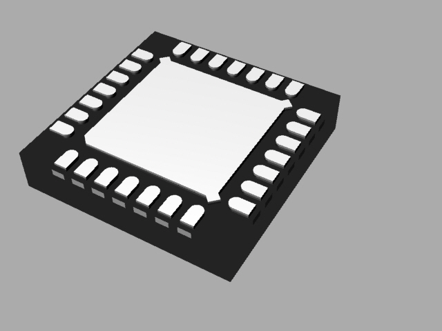 集成电路QFN热垫扁平引脚。扁平无引脚封装